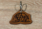 JOJ Leather Engraved Keychain